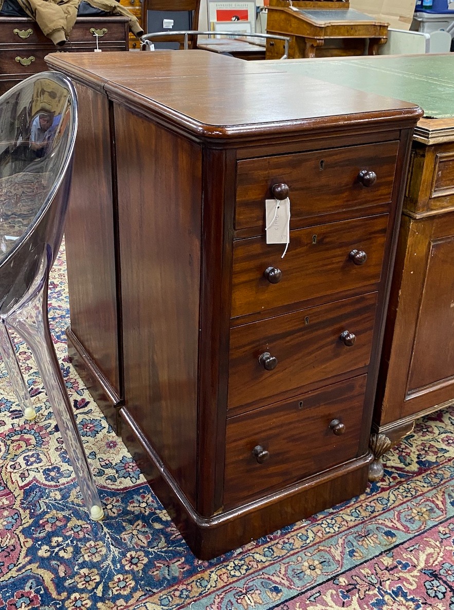 A pair of Victorian and later mahogany bedside chests, height 82cm, width 43cm, depth 41cm